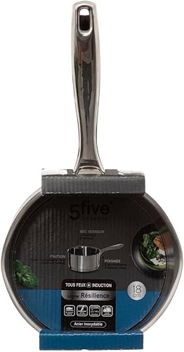 Five - Casserole en Inox haute qualité avec bec verseur D 18 cm Tous feux y compris Induction - Nail Gallerys