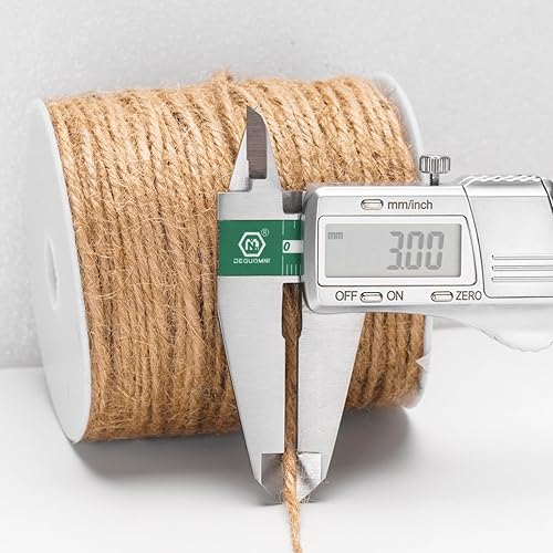 jijAcraft Ficelle de Jute Corde 3mm x 100 mètres, pour Décoration, l'emballage Cadeau, DIY Arts Créatifs, Artisanat, Jardinage - Nail Gallerys