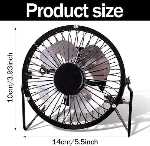 LGWJHCY Mini ventilateur de bureau USB flexible rotatif à 360° avec coque en métal USB silencieux de 10,2 cm pour ordinateur portable et ordinateur portable (noir) - Nail Gallerys