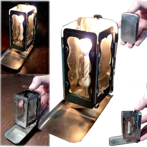 Folding Pocket Candle Lantern, Medieval Vintage Small Pocket Lantern, Portable Outdoor Candle Lamp, Stainless Steel Folding Pocket Candle Lantern for Emergency Power Outage Camping Hiking Travel - Nail Gallerys