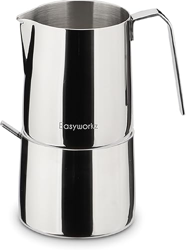 Easyworkz Ensemble sucrier et crémier en acier inoxydable, avec cuillère et bec verseur anti-goutte, design empilable, chrome - Nail Gallerys