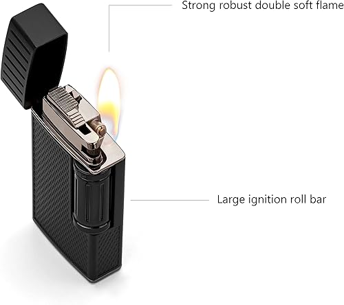 Briquet Colibri Julius | Allume-Cigare à Double Flamme Douce|Construction en métal Haut de Gamme | Fonctionne avec du Butane (Non Inclus) | Coffret Cadeau élégant | Garantie de Deux Ans - Nail Gallerys