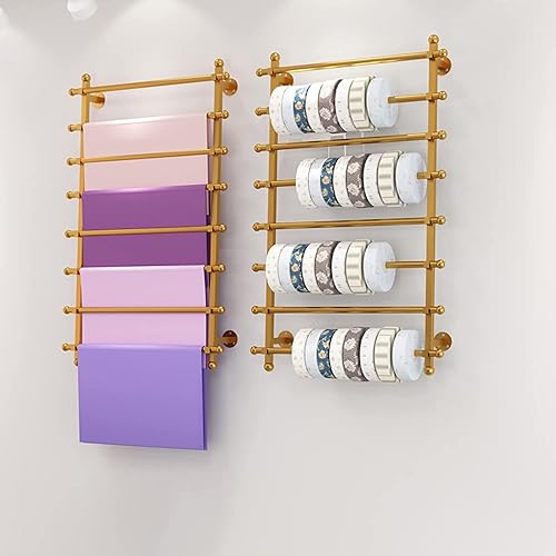 Support de ruban – Support mural pour écharpes avec 7 barres transversales amovibles pour magasin de fleurs, support de papier d'emballage – Organisateurs en métal - Nail Gallerys