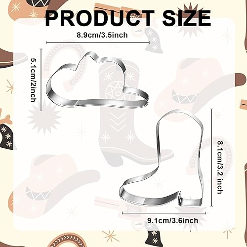 BOXOB 2pcs Emporte-Pièce Thème Cowboy, Emporte-Pièce Bottes et Chapeau de Cow-Boy Outil de Pâtisserie Ustensile Cuisine pour la Confection Biscuits Pain Pâte à Sucre et Fondant - Nail Gallerys