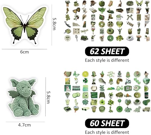 CHROMACRAFT 122 Pièces D'Autocollants Verts Rétro, Autocollants Graffiti Vert Olive, Autocollants Imperméables, Autocollants Décoratifs DIY, Adaptés Aux Scrapbooking, Vélos, Ordinateurs Portables - Nail Gallerys