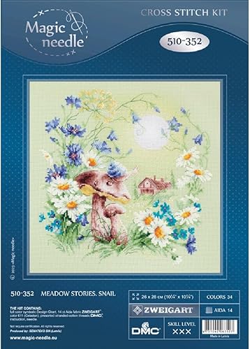 Magic Needle Kit de broderie au point de croix Motif escargot - Nail Gallerys