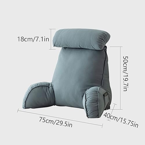 HEATHE Oreiller De Lecture avec Accoudoirs,Grand Lit Dossier Coussin,avec Repose Nuque,pour Le Soutien du Dos et du Cou Pendant la Lecture - 75×40×50cm/29.5×15.75×19.7″ - Nail Gallerys