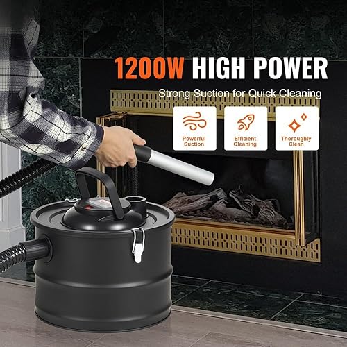 RILOOP Aspirateur à Cendres 15 L 1200 W pour Cheminées Poêles à Granulés Barbecue - Nail Gallerys