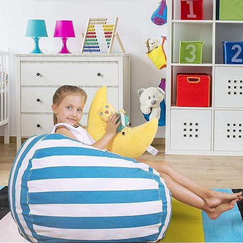 UMYMAYDO1 38' Geant Enfant Peluche Sac Haricots Pouf Adultes Adolescents, Rangement de Jouets Stockage, Pouf Pliable Portable pour Enfants Fauteuil Déco - Nail Gallerys