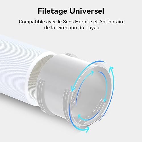13/15CM Raccord Tuyau d'échappement Climatique 2 En 1, AGPTEK 5,1 et 5,9' Interface pour évacuation d'Air pour Climatiseur Universel Adaptateur Extension Connecteur Fileté Mobile en PVC - Nail Gallerys
