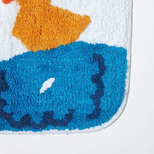 HOMESCAPES 1 Tapis de Bain éponge ANTIDERAPANT (45 x 75cm) Mare AU Canard. Pur Coton Ultra Doux, 1400gm² - Nail Gallerys