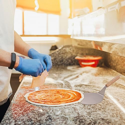 Relaxdays Pelle à Pizza, tartes, Planche, L x P : 16,5 x 17,5 cm, Acier Inoxydable, poignée en Bois, argenté - Nature - Nail Gallerys