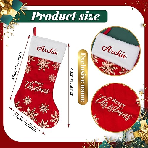 NIBESSER Chaussette de Noël personnalisée avec nom Lot de 1 Grande Noël Bas Personnalisable a Suspendre Sac Cadeau Chaussettes de Cheminée Xmas Sac Cadeau pour décoration de fête de Famille - Nail Gallerys