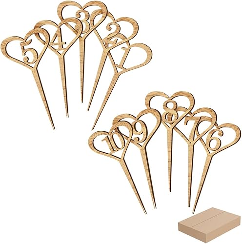 Numéro de table en bois pour mariage, décoration numérique de 1 à 10 - Nail Gallerys