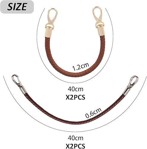 4 Sangles Tressées, Poignées De Sac En Cuir, Poignées De Sac À Main, Sangles De Remplacement De Poignée, Sangles Tressées Avec Crochets À Boucle - Nail Gallerys