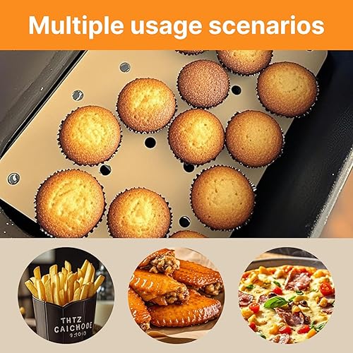150PCS Papier Cuisson Air Fryer 20,5x14cm, Papier Sulfurisé Rectangulaires Doublures en Papier Sulfurisé pour Friteuse à Air Papier Sulfurisé Perforé Papier à Huile de Cuisson Revêtement - Nail Gallerys