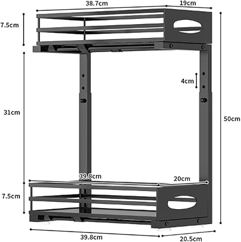 Organiseur de Rangement Extractible sous L'évier, Rangement Coulissant de Cuisine Polyvalent sous L'évier, Organisateur D'armoire Coulissante à 2 Niveaux pour Salle de Bain et Cuisine - Nail Gallerys