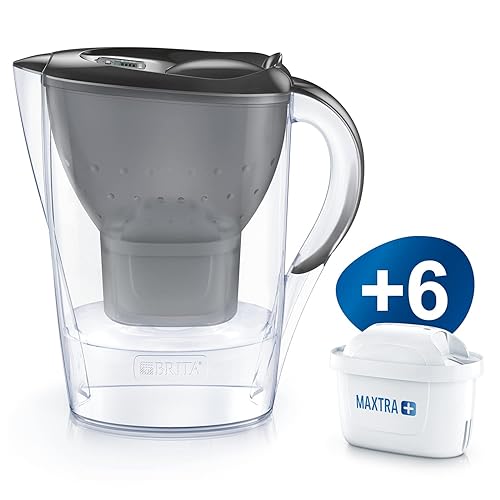 BRITA Carafe Filtrante Marella Graphite (2,4l), 6 Filtres MAXTRA+ Inclus, Réduit Le Calcaire, Le Chlore Et Le Plomb Pour Une Eau Du Robinet Plus Pure â€“ Dans Emballage Smart Box Durable - Nail Gallerys