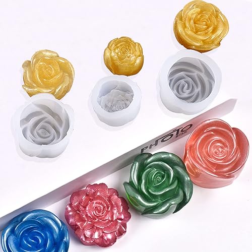 Woohome Moulle Silicone Resine Epoxy 5 PCS Moules Fleur à Savon en Silicone, Moule Silicone Fleurs 3D pour La Fabrication de Bijoux en Résine, Porte-clés, Gâteaux - Nail Gallerys