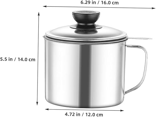 Didiseaon Pot De Stockage Huile Acier Inoxydable Avec Filtre Récipient À Graisse Anti-fuite De Capacité Pour Cuisine Et Camping - Nail Gallerys