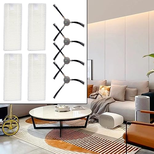 Cloudpower Kit de filtres de rechange pour aspirateur Lefant F1, 4 filtres HEPA et 4 brosses de balayage des bords. Pièce de rechange pour aspirateur - Nail Gallerys