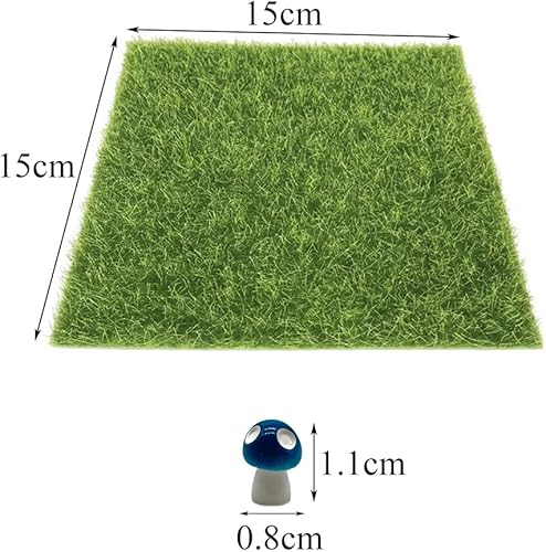 Dzsomt Tapis de Pelouse Verte Artificielle 5 Pièces Faux Gazon Mini Simulation Gazons Tapis d'herbe Artificielle Carré Fausse Pelouse pour Micro Paysage Jardin Décoration,15 x 15cm - Nail Gallerys