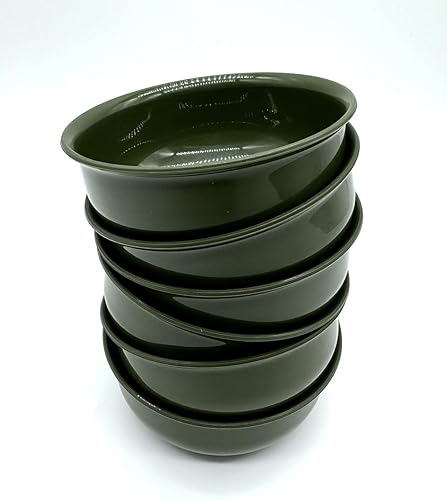 Kimmel Lot de 6 bols en plastique - 10 cm - Couleur olive - Pour compote, dessert, céréales, fête, camping - Nail Gallerys