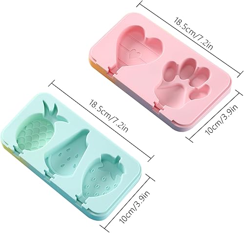 YXHZVON Moules à Glace Silicone Moule à glace Réutilisables sans BPA Mini Moule à Glace DIY en Silicone with Plastic Sticks pour Popsicles, Crèmes Glacées - Nail Gallerys