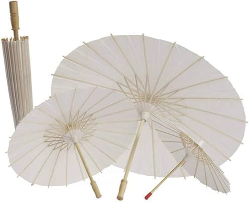 Brussel 1 ombrelle chinoise vintage en papier blanc vierge à faire soi-même, cadre en bois, pour séance photo, danse, accessoires de danse 30 cm - Nail Gallerys