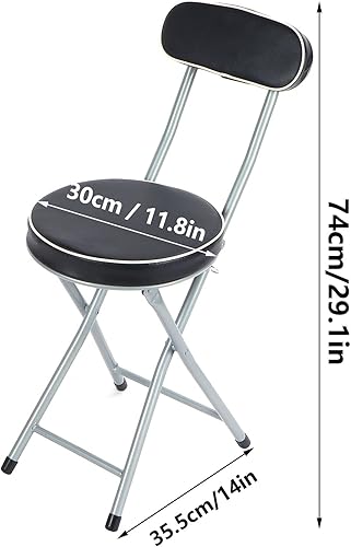 Ejoyous Chaise Pliable, Chaise Pliante Design Facile à Ranger Cadre Robuste économiser de l'espace avec Coussin éponge en Cuir PU pour Les Bureaux pour Les Salons pour Les Chambres - Nail Gallerys
