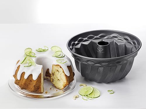 Dr. Oetker 2604 Moule à kouglof rond en acier avec revêtement antiadhésif renforcé en céramique Gris Ø 24 cm - Nail Gallerys