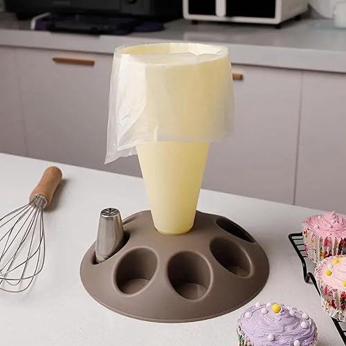 Pyugxab Support de poche à douille avec 8 emplacements pour poche à douille en plastique pour décoration de gâteaux Kit B - Nail Gallerys