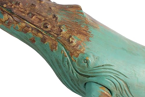 Statue décorative en Forme de Baleine - en polyrésine - Moderne - Décoration Maritime pour la Maison - Aspect Bois - Décoration pour Le Salon, la Chambre ou la Salle de Bain 87,5 cm - Nail Gallerys