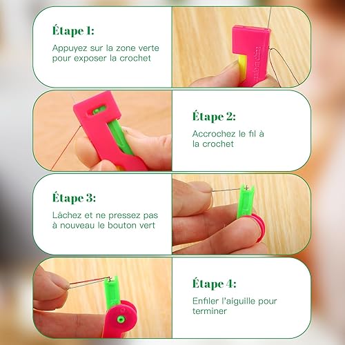 Enfile Aiguilles, Enfile Aiguille Machine à Coudre, Aiguilles Couture, Plastique DIY Enfile-Fil, Point de Croix Enfile-Aiguilles, Fil Enfile-Aiguille à Coudre, pour Coudre à Main (5PCS) - Nail Gallerys