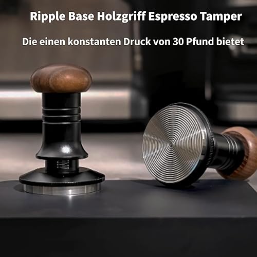 JAMOTOLLY Tamper à café expresso, niveau à café pour porte-filtre de 53 mm, base ondulée en acier inoxydable à profondeur réglable pour machine à expresso, outils de barista, pour camping, - Nail Gallerys