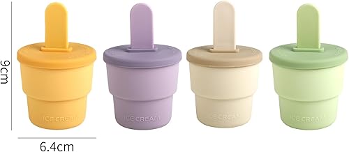 Lot de 4 moules à glace en silicone - Moules à glace de qualité alimentaire pour sucettes - Moule à sucettes glacées avec bâtonnets et protection anti-goutte - Nail Gallerys