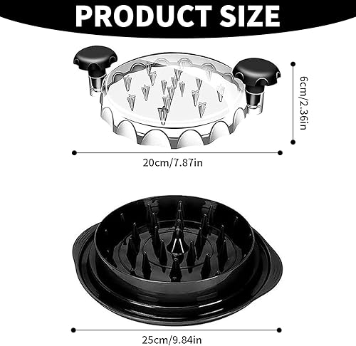 YCHYAN Déchiqueteuse de Poulet, Broyeur de Blanc de Poulet avec Couvercle Transparent, Torsadé a la Main Hachoir a Poulet, avec Poignée Ergonomique, Résistant a la Chaleur, Lavable au Lave Vaisselle - Nail Gallerys