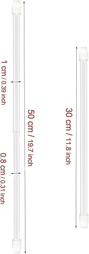 6 Tringles à Rideau Extensibles 30-50cm avec Crochets - Barres de Tension sans Perçage pour Fenêtres Cuisine Salon Douche - Support Adhésif Puissant - Blanc (6 Pièces) - Nail Gallerys