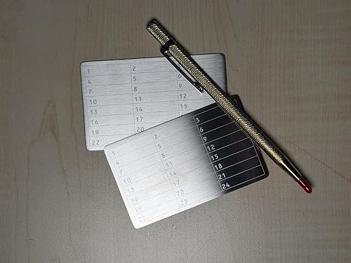 Generisch Crypto Seed Lot de 2 portefeuilles à phrase + stylo de gravure | Wallet Recovery | Acier inoxydable | Avec stylo de gravure, Argent (Silver), Classique - Nail Gallerys