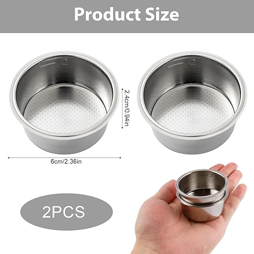 2 PCS Panier Filtrant Precision, Compatible avec Delonghi La Specialista, Double Expresso 16-18 g, 26 mm de Hauteur, Compatible avec Porte-Filtres 51 mm, Acier Inoxydable AISI 304 - Nail Gallerys