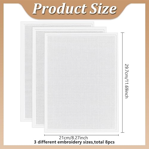 FREEBLOSS Sashiko Lot de 8 patrons de broderie solubles dans l'eau pour la couture à la main, stabilisateurs de broderie bâton et point de croix 9 carats, 11 ct 14 carats pour les amateurs de couture - Nail Gallerys