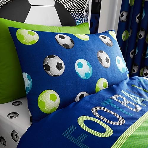 Catherine Lansfield Football, Polyester Coton, Bleu, Simple - Nail Gallerys