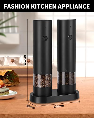 Cexovo Lot de 2 Ensemble de Moulin à Poivre Électrique, Moulin à Sel et Poivre électrique avec Base, 2 Vitesses de Mouture Réglable, Rechargeable USB, Salieres et Poivrieres Electrique avec Brosse - Nail Gallerys