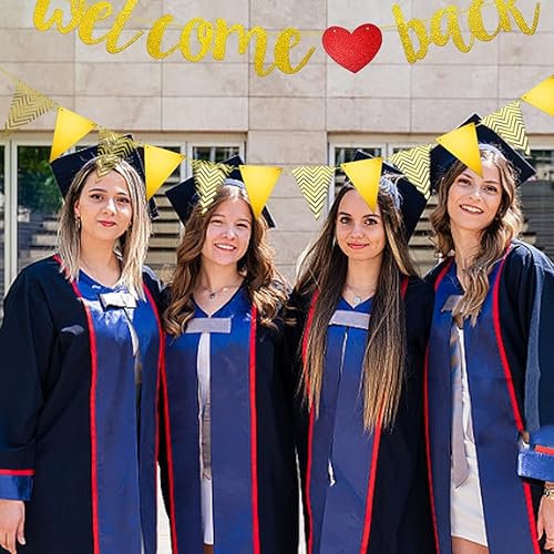 Bannière de bienvenue noire à paillettes avec fanion, guirlande de retour en papier, décoration de bienvenue pour la rentrée des classes - Nail Gallerys