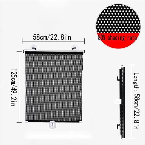 Store Enrouleur sans Perçage,Store de Fenêtre à Ventouse,Stores Occultants de Protection Solaire,Rideau Pare-Soleil Rétractable,Store Thermo pour Toit,6 Tailles (40l x 125L cm/15.7x49.2in) - Nail Gallerys