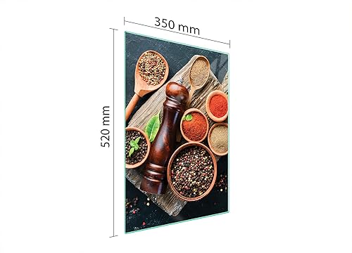 TMK ArtDeko Plaque de protection universelle pour plaque de cuisson 65 x 52 cm 2 pieces Protection contre les éclaboussures Planche a découper en verre trempé Décoration, Épices - Nail Gallerys