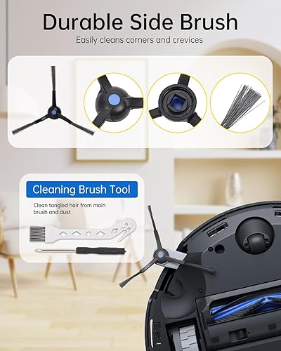21 Pièces Accessoires pour Ecovacs Deebot T50 Omni/T50 Pro Omni Aspirateurs, Rechange avec 2 Brosses Principales, 6 Serpillères, 6 Filtres, 6 Brosses Latérales, 1 Brosse Nettoyage - Nail Gallerys