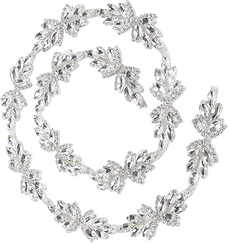 Cristal Garniture chaîne Fleur en Forme de Diamant Cristal chaîne de mariée Applique perlé Garniture chaîne pour vêtements Collier Oreille décoration(2 cm) - Nail Gallerys