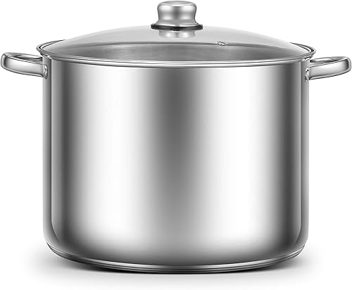 Ribelli Casserole de capapcité d'env. 20 l - convient comme marmite à goulasch, casserole à soupe ou pot d'asperges - y compris induction - Nail Gallerys