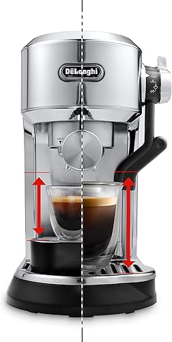 De'Longhi Dedica Maestro Plus EC950.M Machine à expresso manuelle, Café en poudre ou dosettes E.S.E, mousseur à lait automatique, technologie LatteArt automatique, Réservoir 1,6L, Arrêt automatique, - Nail Gallerys